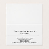 Schwarz-weißer einfacher Schlichter Architekt Visitenkarten (Außenseite Aufgefaltet)