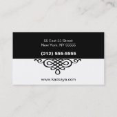 Schwarz-weißer Einzelhandel Geschäfts-Karte BW 1 Visitenkarte (Rückseite)