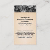 Schwarz-weißer eleganter Blumenhintergrund Visitenkarte (Rückseite)