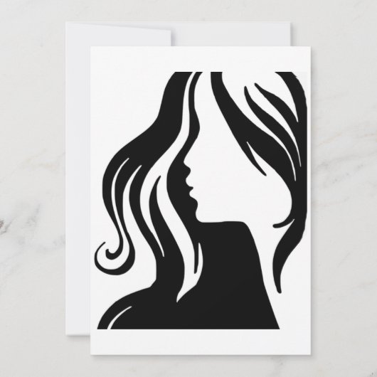 Schwarz-weißer, eleganter Schönheitssalon mit groß Einladung (Rückseite)