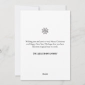 Schwarz-weißer eleganter Weihnachtsbaum Feiertagskarte (Rückseite)