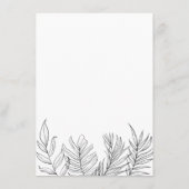Schwarz-weißer Empfang aus tropischem Leaf Begleitkarte (Rückseite)