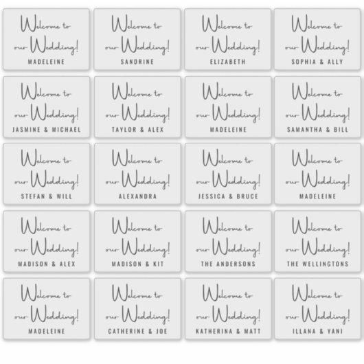 Schwarz-weißer Empfang von benutzerdefinierten Hoc Aufkleber (Vorderseite)