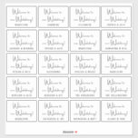 Schwarz-weißer Empfang von benutzerdefinierten Hoc Aufkleber<br><div class="desc">Schwarz-weißer Begrüßungsaufkleber für benutzerdefinierte Wedding Guest-Namen</div>