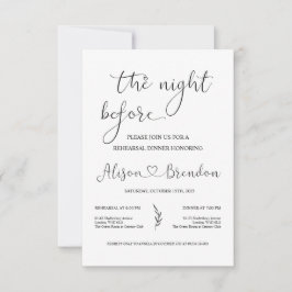 Schwarz-weißer Empfang vor der Nacht Einladung