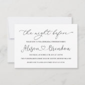 Schwarz-weißer Empfang vor der Nacht Einladung (Vorderseite)