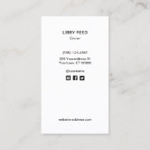 Schwarz-weißer EyeLash Lash Extensions Gold Mirror Visitenkarte (Rückseite)