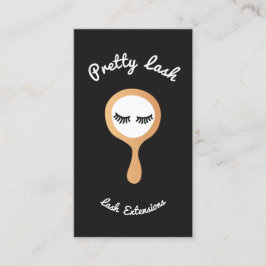 Schwarz-weißer EyeLash Lash Extensions Gold Mirror Visitenkarte