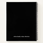 Schwarz-weißer Familienname Notizblock (Rückseite)