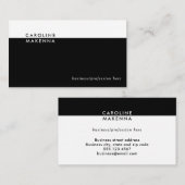 Schwarz-weißer Farbblock Beruflich Visitenkarte (Vorne/Hinten)