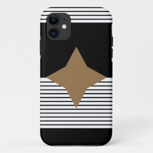 Schwarz-weißer Farbblock & Braun Diamond Case-Mate iPhone Hülle