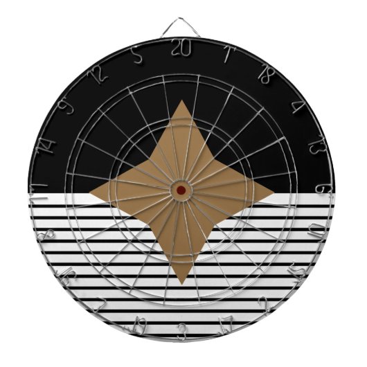Schwarz-weißer Farbblock & Braun Diamond Dartscheibe (vorne)