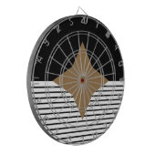 Schwarz-weißer Farbblock & Braun Diamond Dartscheibe (Vorderseite Links)