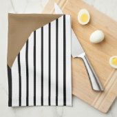 Schwarz-weißer Farbblock & Braun Diamond Geschirrtuch (Viertel Falte)