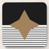 Schwarz-weißer Farbblock & Braun Diamond Getränkeuntersetzer (Vorderseite)