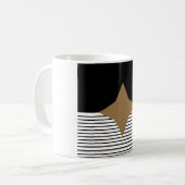 Schwarz-weißer Farbblock & Braun Diamond Kaffeetasse (Vorderseite Links)