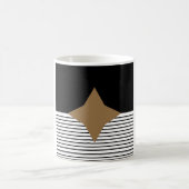 Schwarz-weißer Farbblock & Braun Diamond Kaffeetasse (Mittel)