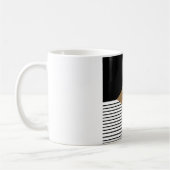 Schwarz-weißer Farbblock & Braun Diamond Kaffeetasse (Links)