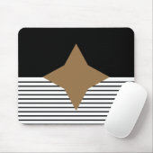 Schwarz-weißer Farbblock & Braun Diamond Mousepad (Mit Mouse)