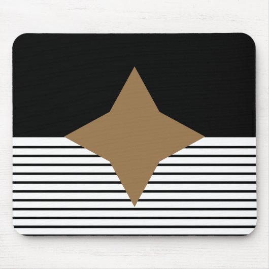 Schwarz-weißer Farbblock & Braun Diamond Mousepad (Vorne)