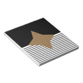 Schwarz-weißer Farbblock & Braun Diamond Notizblock (angewinkelt)