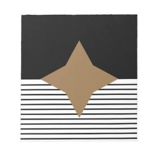 Schwarz-weißer Farbblock & Braun Diamond Notizblock