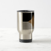 Schwarz-weißer Farbblock & Braun Diamond Reisebecher (Mittel)