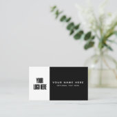 Schwarz-weißer Farbblock für Logo Minimalistisch Visitenkarte (Stehend Vorderseite)