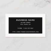 Schwarz-weißer Farbblock für Logo Minimalistisch Visitenkarte (Rückseite)