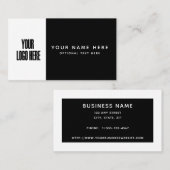 Schwarz-weißer Farbblock für  Logo Minimalistisch Visitenkarte (Vorne/Hinten)