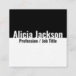 Schwarz-weißer Farbblock Minimalistisch Quadratische Visitenkarte