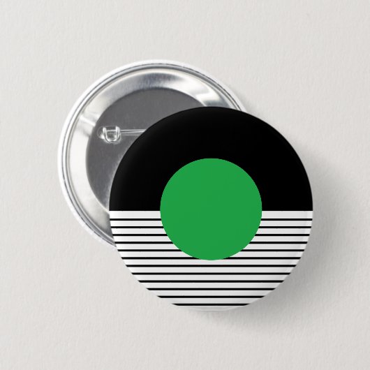 Schwarz-weißer Farbblock und grüner Kreis Button (Vorne & Hinten)