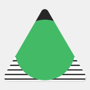 Schwarz-weißer Farbblock und grüner Kreis Dreieckiger Aufkleber