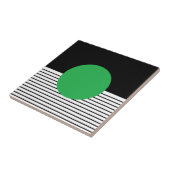 Schwarz-weißer Farbblock und grüner Kreis Fliese (Seite)