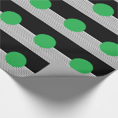 Schwarz-weißer Farbblock und grüner Kreis Geschenkpapier (Ecke)