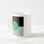 Schwarz-weißer Farbblock und grüner Kreis Kaffeetasse (Vorderseite Links)