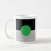 Schwarz-weißer Farbblock und grüner Kreis Kaffeetasse (Links)