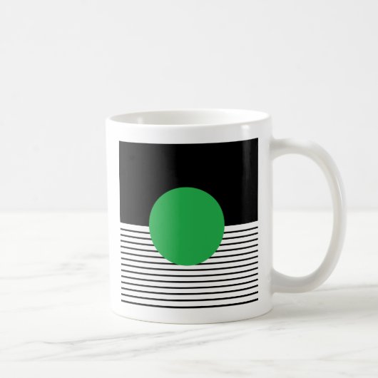 Schwarz-weißer Farbblock und grüner Kreis Kaffeetasse (Rechts)