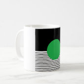 Schwarz-weißer Farbblock und grüner Kreis Kaffeetasse (Vorderseite Links)