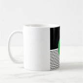 Schwarz-weißer Farbblock und grüner Kreis Kaffeetasse (Links)