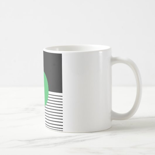 Schwarz-weißer Farbblock und grüner Kreis Kaffeetasse (Rechts)