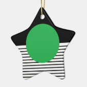 Schwarz-weißer Farbblock und grüner Kreis Keramik Ornament (Links)