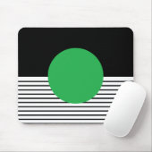 Schwarz-weißer Farbblock und grüner Kreis Mousepad (Mit Mouse)