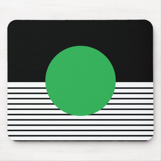 Schwarz-weißer Farbblock und grüner Kreis Mousepad (Vorne)
