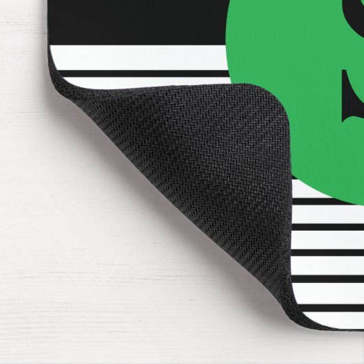 Schwarz-weißer Farbblock und grüner Kreis Mousepad (Ecke)