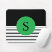 Schwarz-weißer Farbblock und grüner Kreis Mousepad (Mit Mouse)
