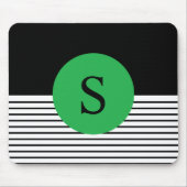Schwarz-weißer Farbblock und grüner Kreis Mousepad (Vorne)