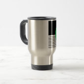 Schwarz-weißer Farbblock und grüner Kreis Reisebecher (Vorderseite Links)