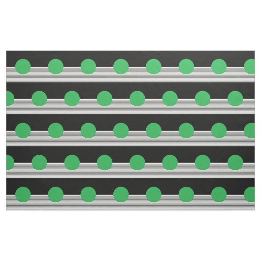 Schwarz-weißer Farbblock und grüner Kreis Stoff (Fat Quarter (45,7 x 55,9 cm))