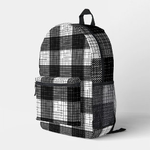 Schwarz-weißer, fett karierter Karo-Design Bedruckter Rucksack